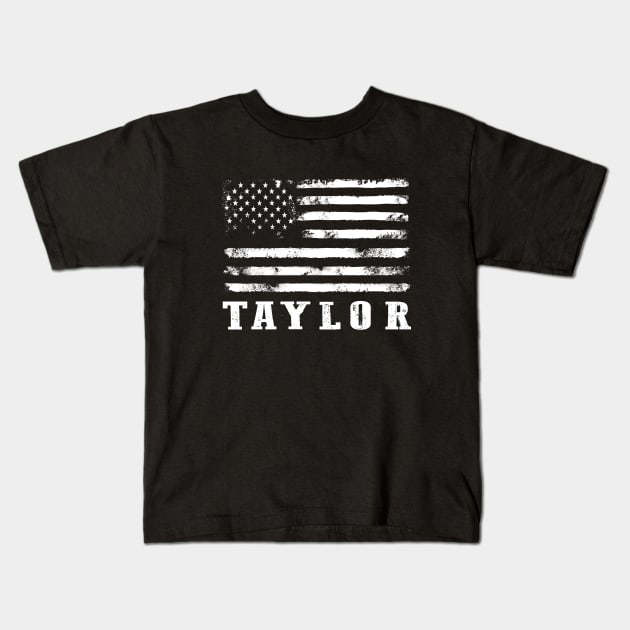 Distressed American Flag Taylor Legend Kids T-Shirt by Symmetry Stunning Portrait